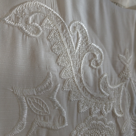 THE JETSET Size L NWT Ivory Embroidered Sheer Marrakesh Long Sleeve Tunic Dress - Picture 12 of 17